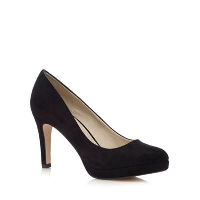Red Herring Black suedette high court shoes